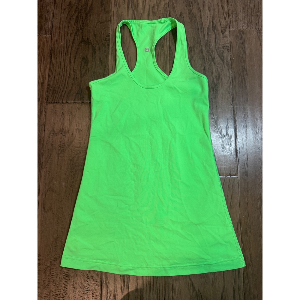 Lululemon Tank Top Racerback Athletic Workout Neon Green Women's Size 6